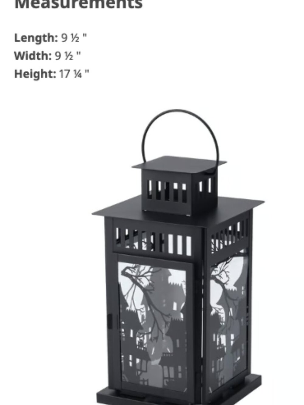 IKEA Kustfyr Lantern for Pillar Candle. 17.25 in